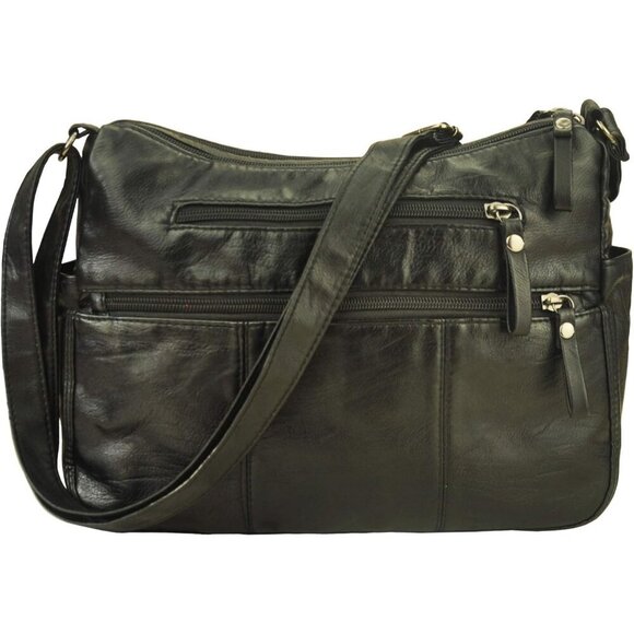 🆕 Volganik Rock PU Leather Shoulder Bag Women Black Soft Pocketbooks Purse - Picture 1 of 6